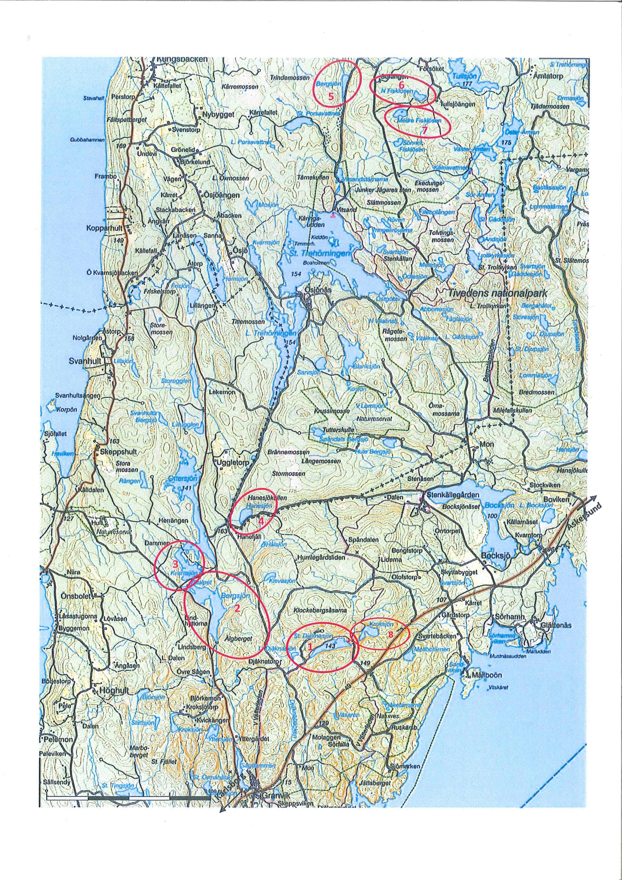 Karta över Tiveden | Karta Nerja